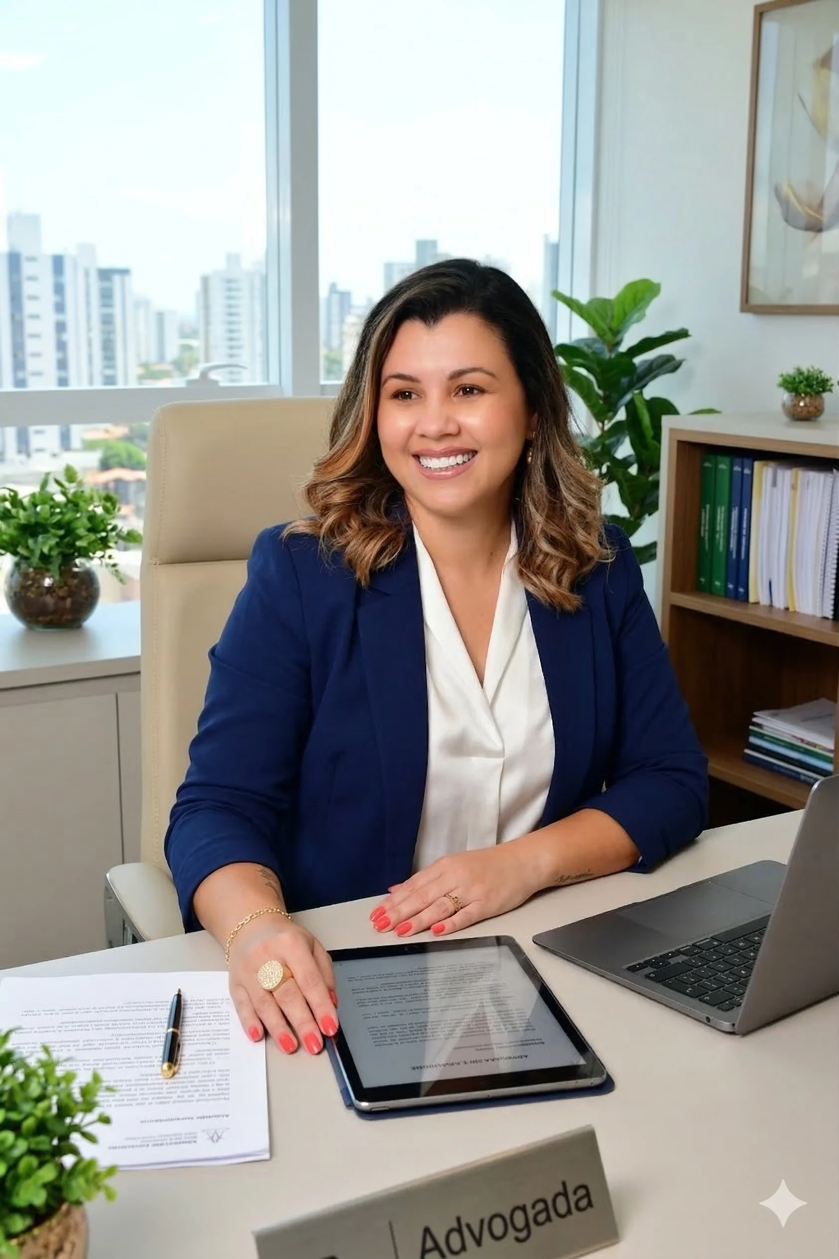 Dra. Glori Guaiato em seu escritório