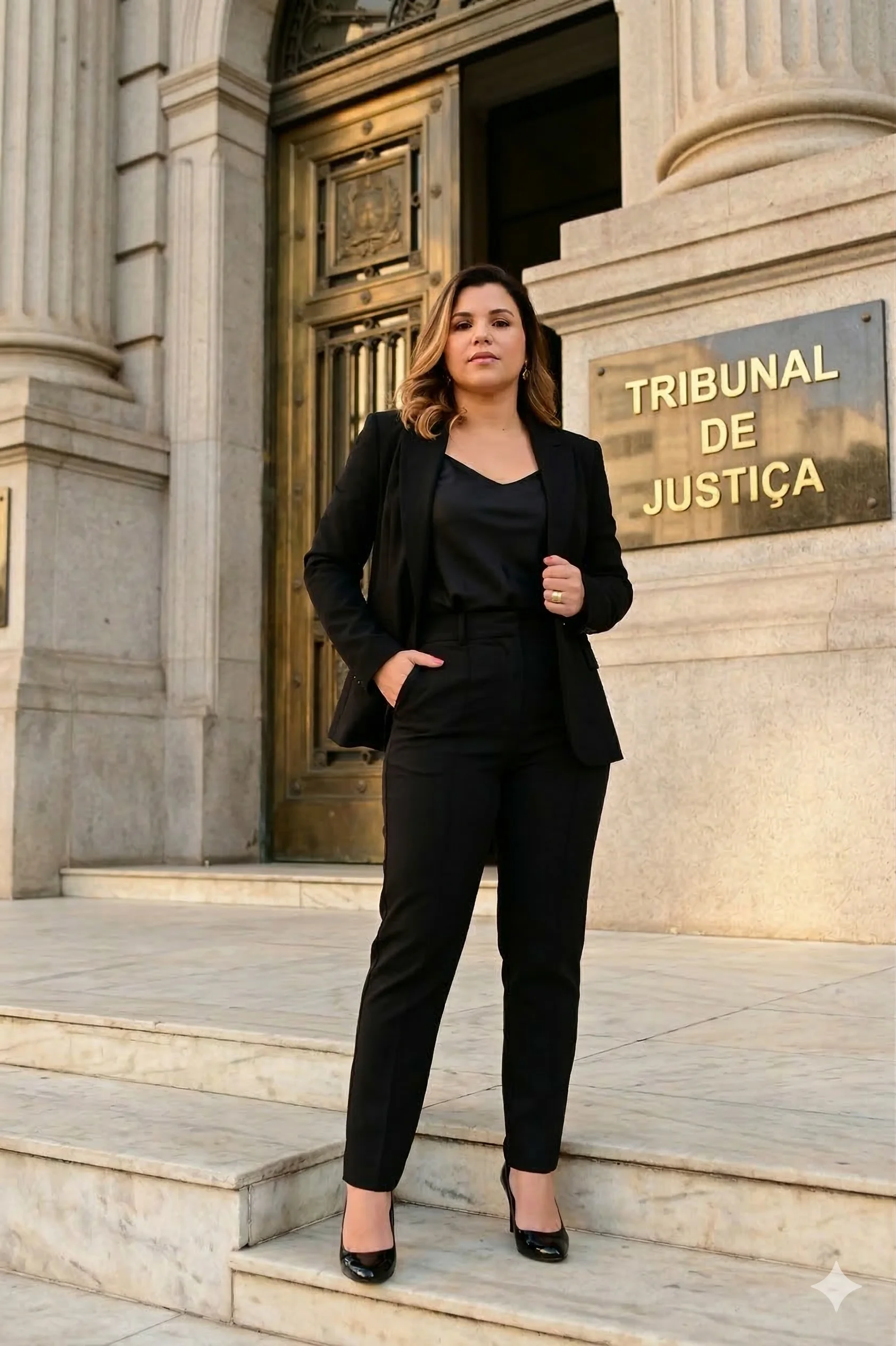 Dra. Glorimar D. Guaiato em frente ao Tribunal de Justiça